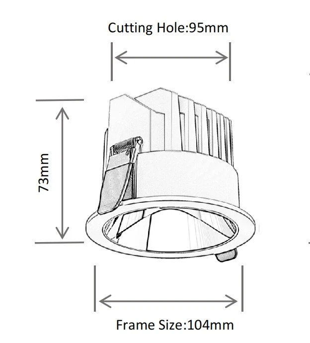 DL4004B-SIZE2 LEDTEK DL4004b LED downlight Cree COB 5 years warranty 10-30W