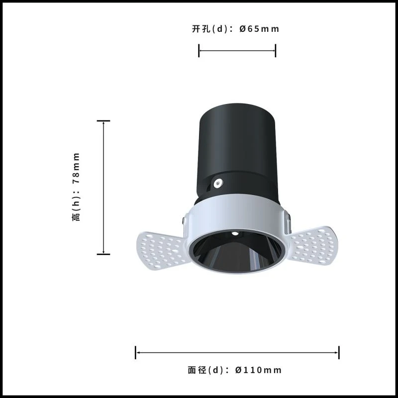 DL4013-Size551 DL4013 Trimless Recessed Adjustable Head CREE COB LED DOWN LIGHT