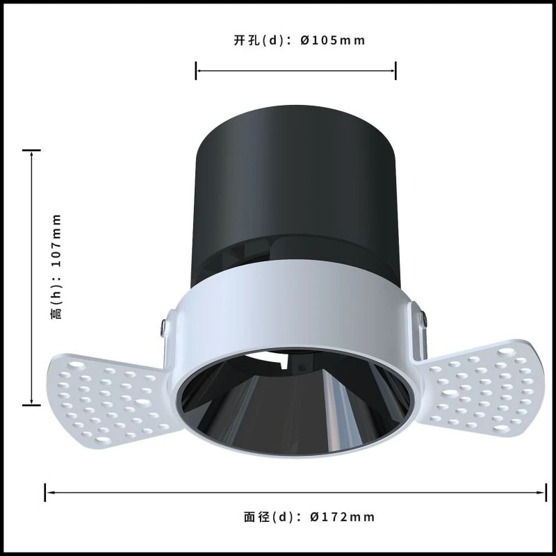 DL4013-Size951 DL4013 Trimless Recessed Adjustable Head CREE COB LED DOWN LIGHT
