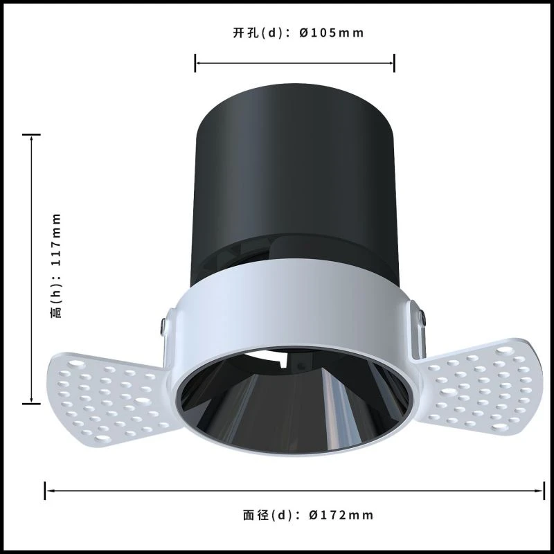 DL4013-Size952 DL4013 Trimless Recessed Adjustable Head CREE COB LED DOWN LIGHT