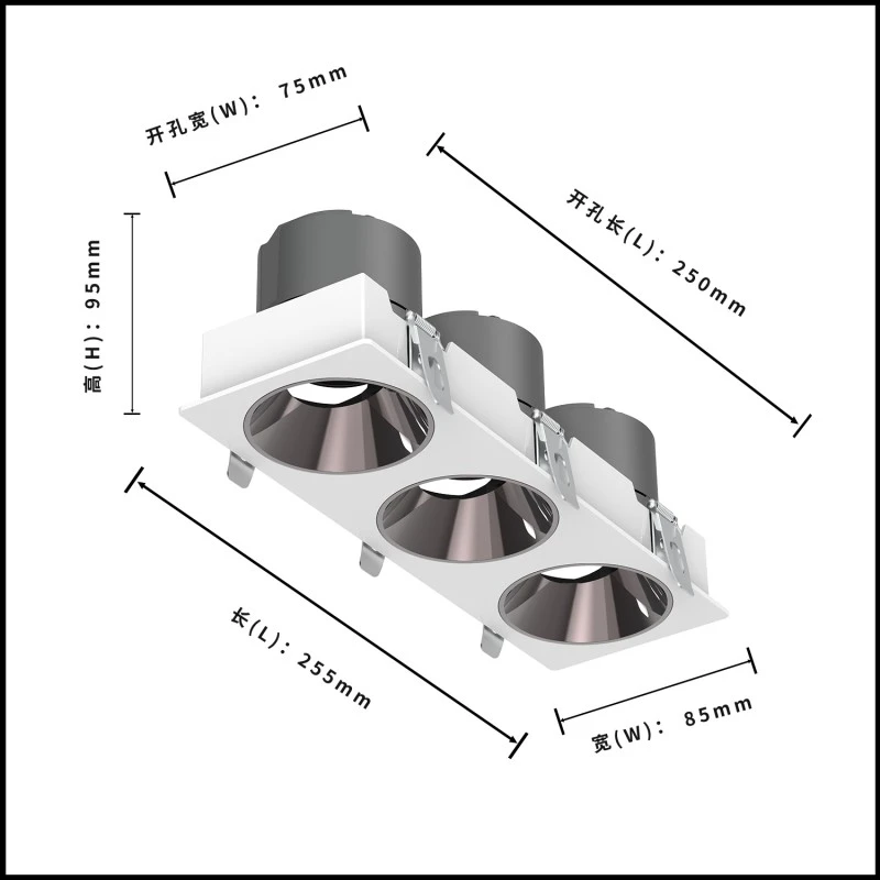 DL4015-3-SIZE2 DL4015 LED Downlight with Cree COB Technology, Adjustable Angle, Dual-Head, 5-Year Warranty
