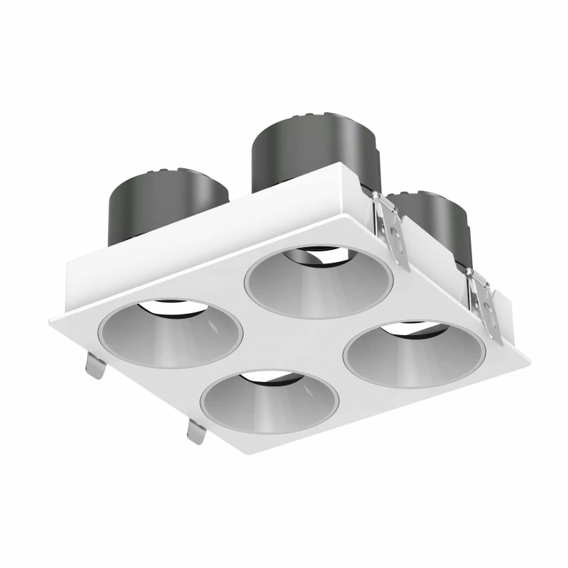 DL4015-4-1 DL4015 LED Downlight with Cree COB Technology, Adjustable Angle, Four-Head, 5-Year Warranty