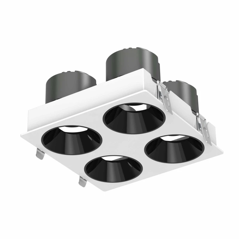 DL4015-4-2 DL4015 LED Downlight with Cree COB Technology, Adjustable Angle, Four-Head, 5-Year Warranty