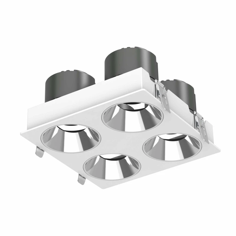 DL4015-4-3 DL4015 LED Downlight with Cree COB Technology, Adjustable Angle, Four-Head, 5-Year Warranty