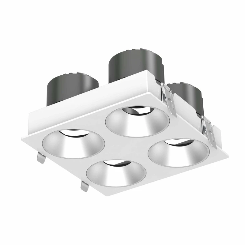 DL4015 LED Downlight with Cree COB Technology, Adjustable Angle, Four-Head, 5-Year Warranty