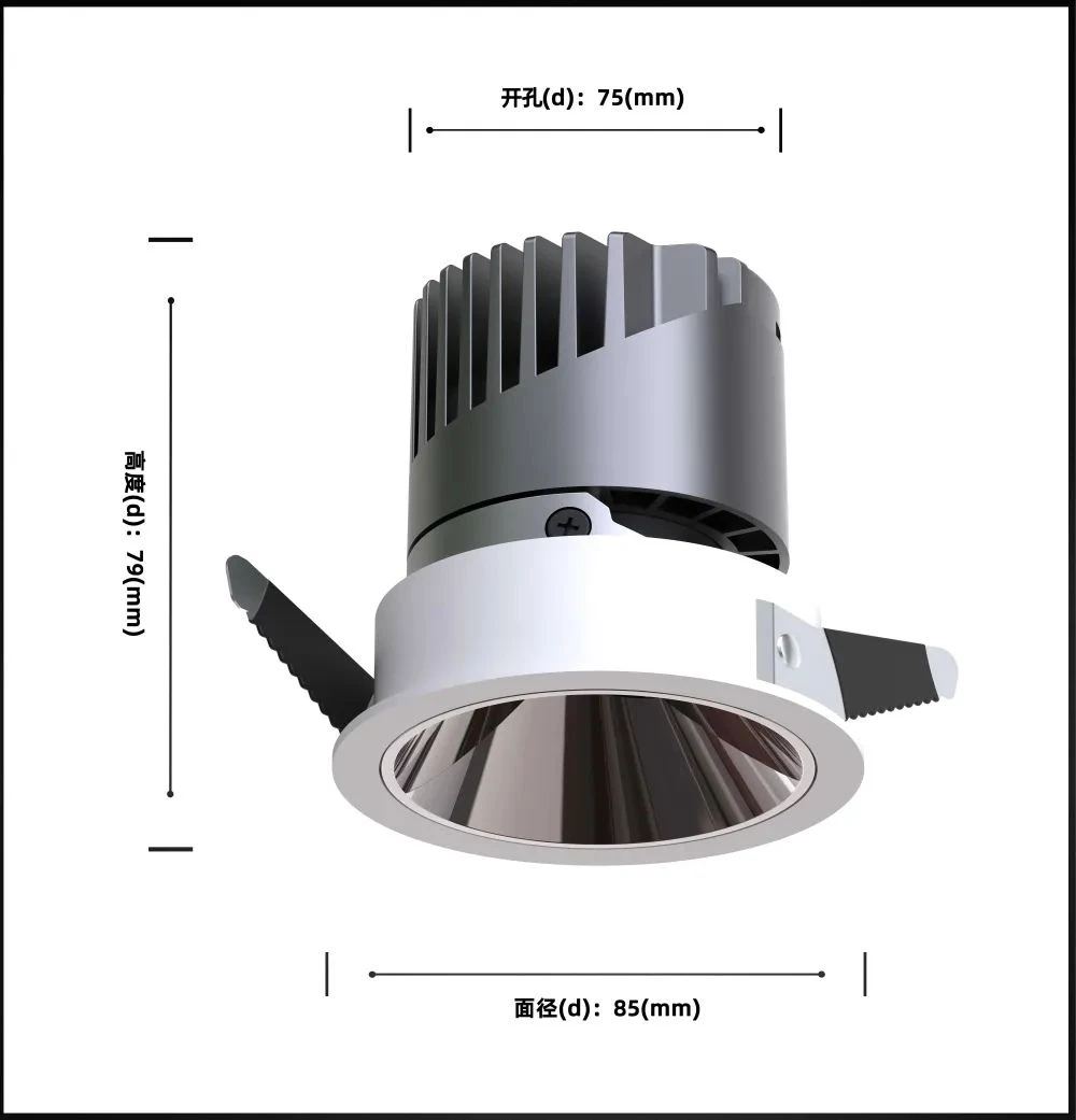 DL4027 LED Downlight 360° rotatable/30° adjustable 5W-30W 8°/15°/24°/38°/55°