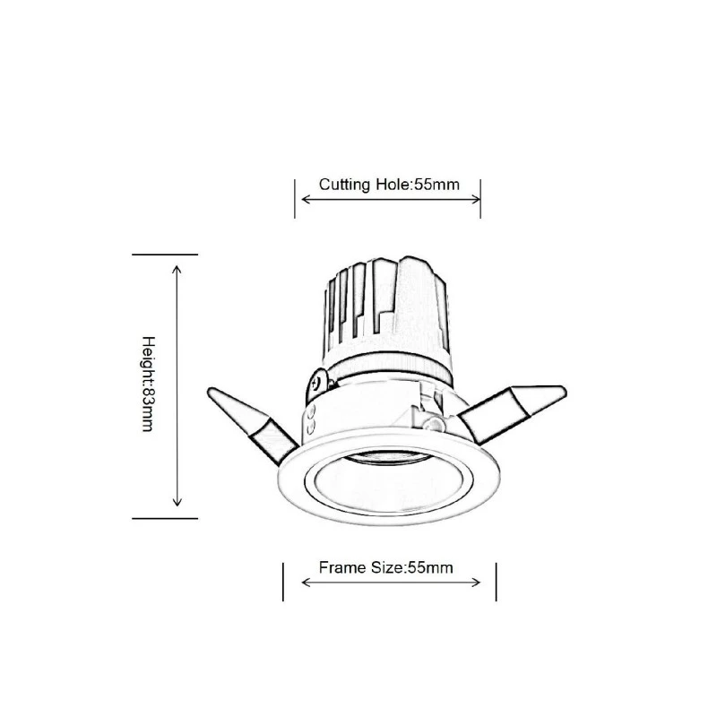 DL4047-Size1 LEDTEK DL4047 COB LED Downlight
