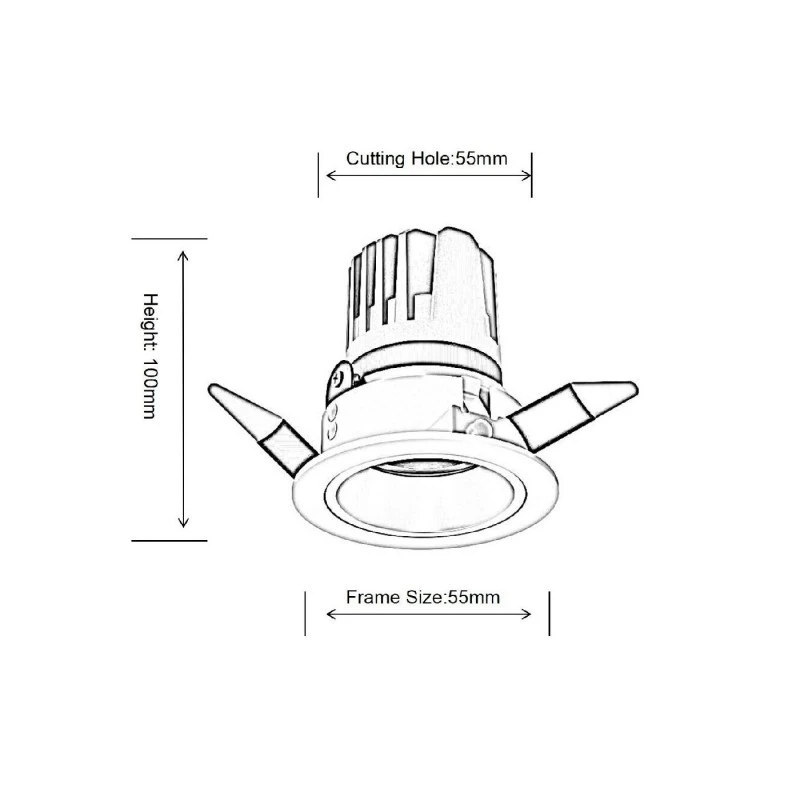 DL4047-Size2 LEDTEK DL4047 COB LED Downlight