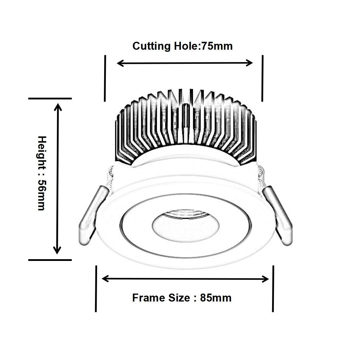 DL4054 LED DownLight 5W-25W 15° 24° 36° Deep Anti-glare