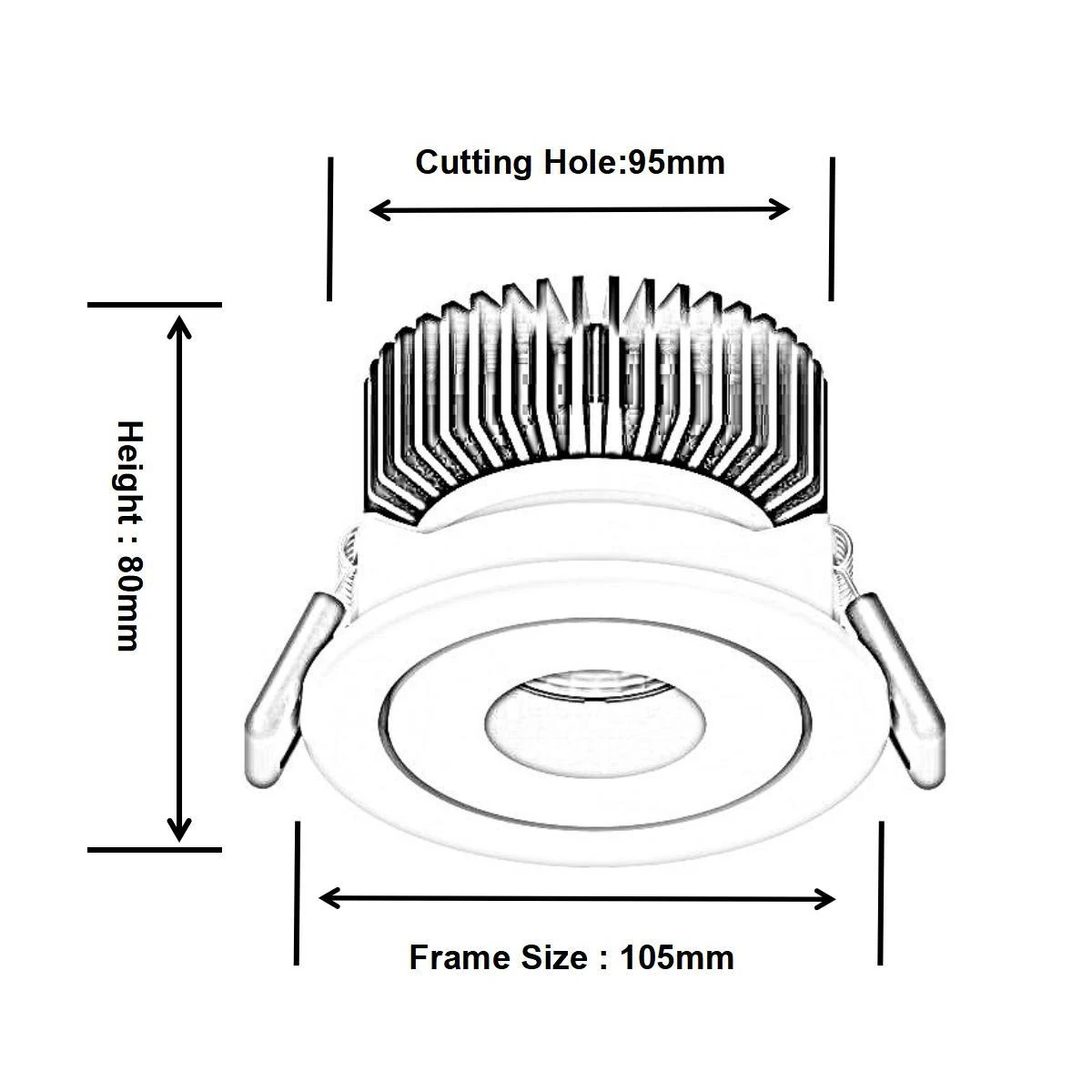 DL4054 LED DownLight 5W-25W 15° 24° 36° Deep Anti-glare