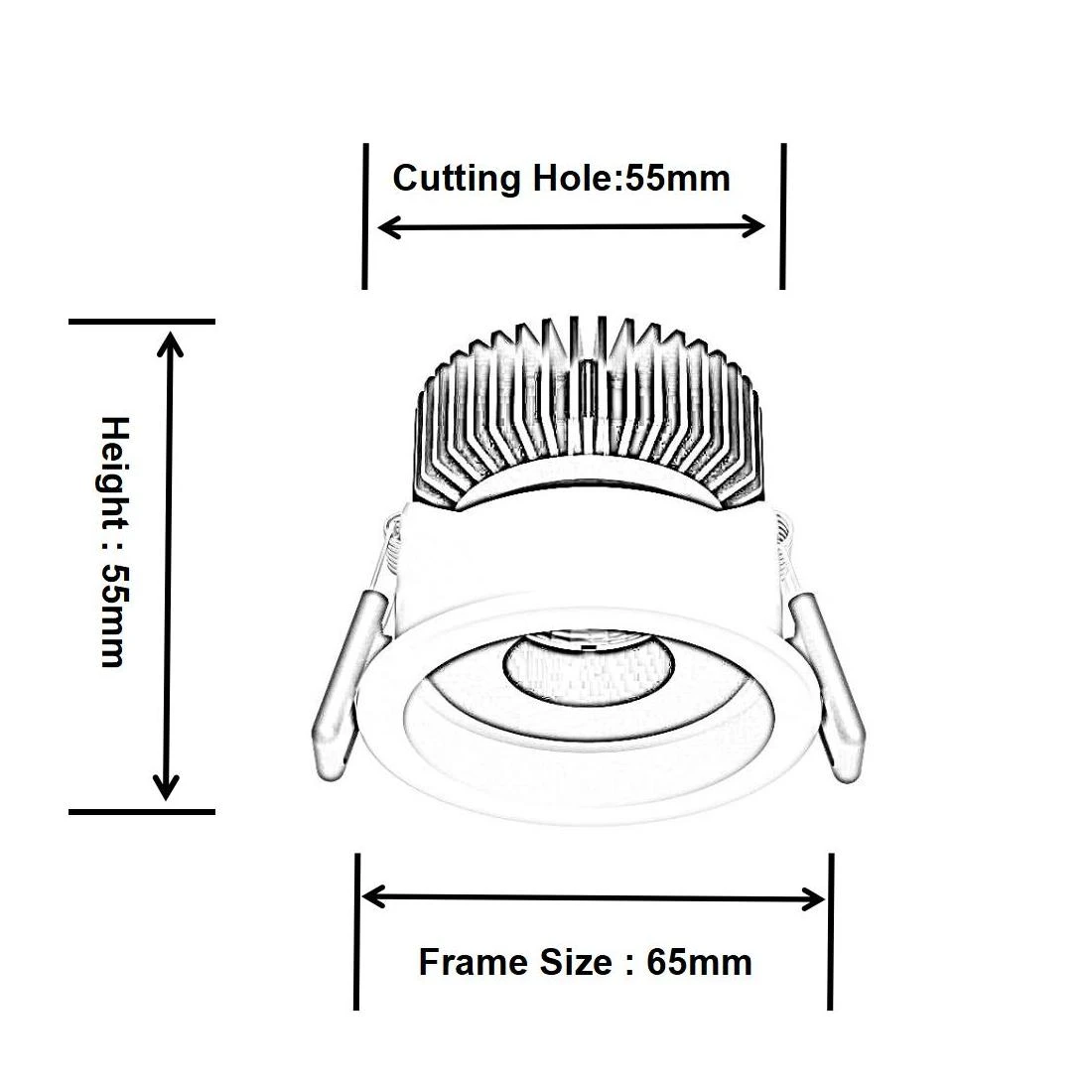 DL4055 LED DownLight 5W-25W 15° 24° 38° Deep Anti-glare