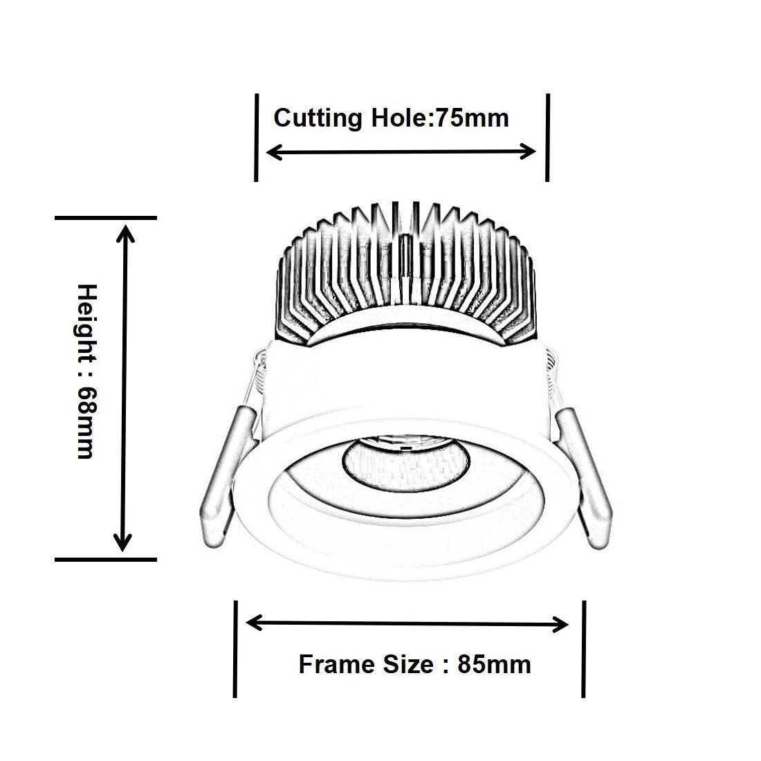 DL4055 LED DownLight 5W-25W 15° 24° 38° Deep Anti-glare