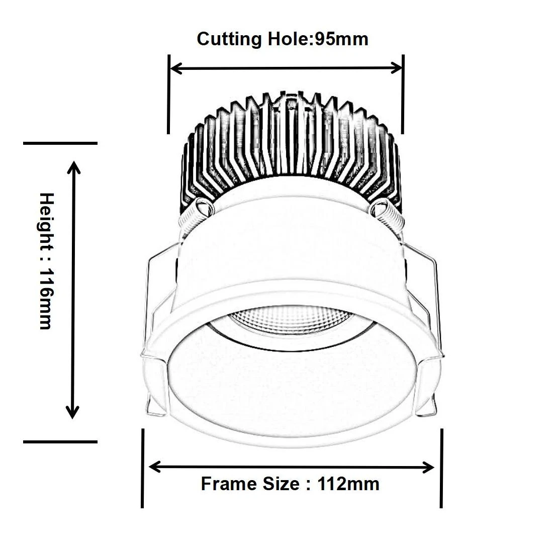 DL4056-Size03 DL4056 Narrow Trim LED Downlight 5W-25W 15° 24° 38°