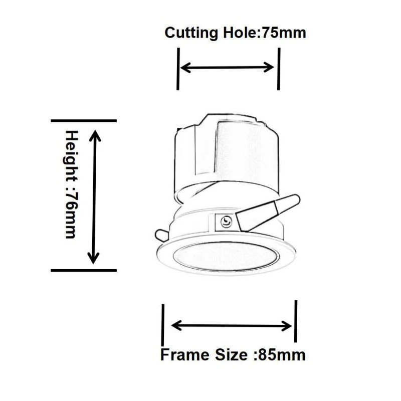 LEDTEK DL4064 LED Downlight Product Size4