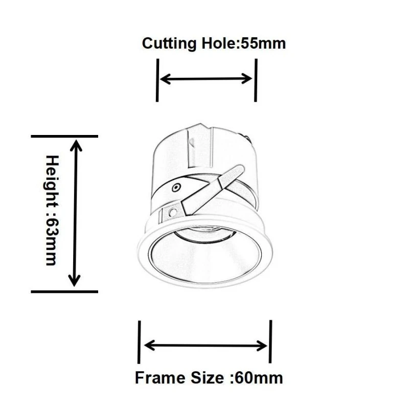 DL4067-product-size1 LEDTEK DL4067 LED Downlight product size 1