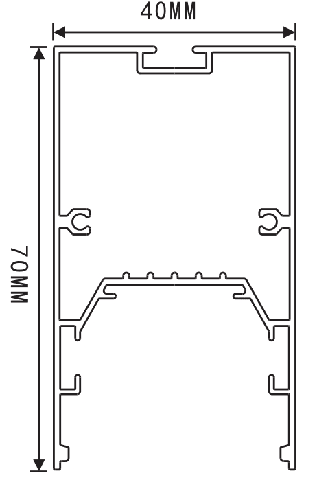 LEDTEK Suspended Linear Light SLL4070 Size