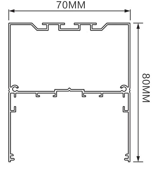 LEDTEK Suspended LED Linear light SLL7080 size picutre